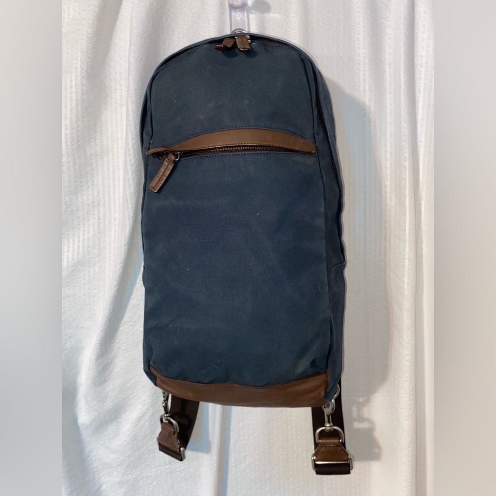 Coach Camden canvas Brown and Green Backpack with Leather